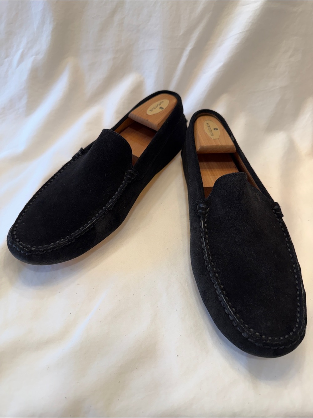 Tod's Black Suede Slip-On Driving Shoe Loafers